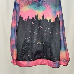 Colorful Forest Print Women's Hoodie Size 2XL #colorful #festive ##retro Vibe